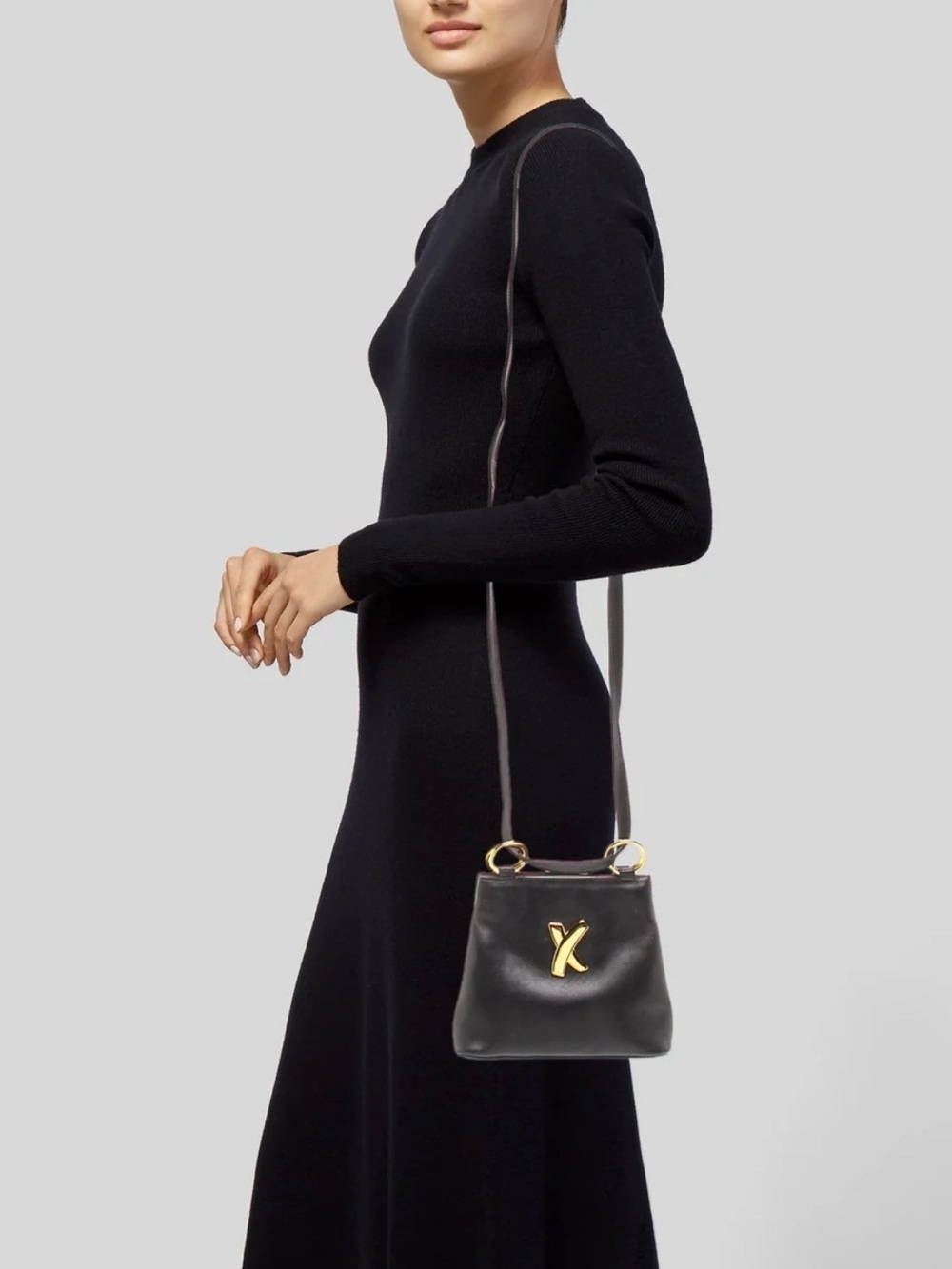 Paloma Picasso X logo Black Leather shoulder/crossbody Italy